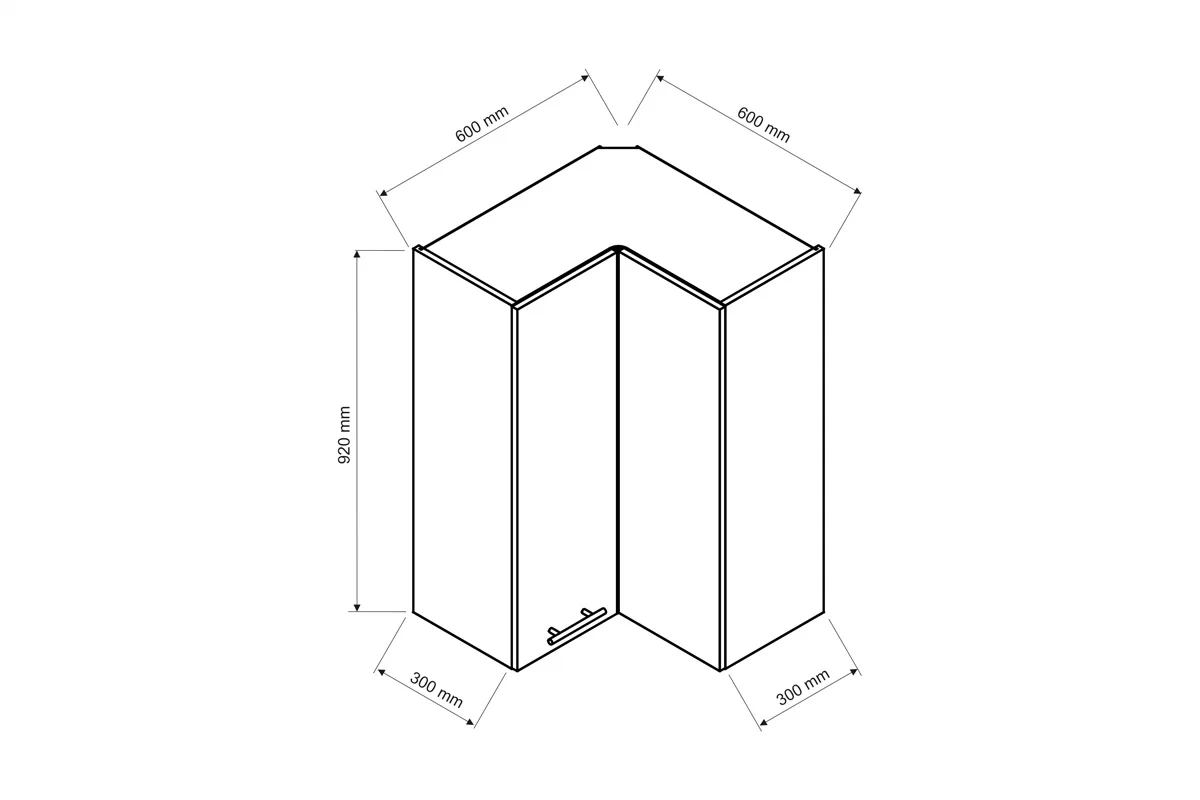 Adele WRN/92 P/L - Skříňka závěsná rohová Adele WRN/92 P/L - Skříňka závěsná rohová