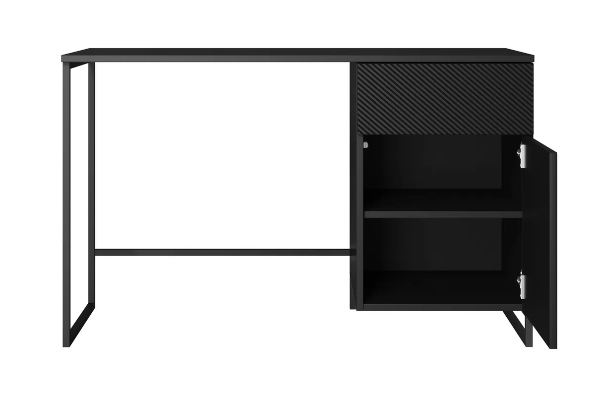 Písací stôl Asha 120 cm - čierny mat / Čierny Rošt Písací stôl Asha 120 cm z szuflada - Čierny mat / Čierny Rošt