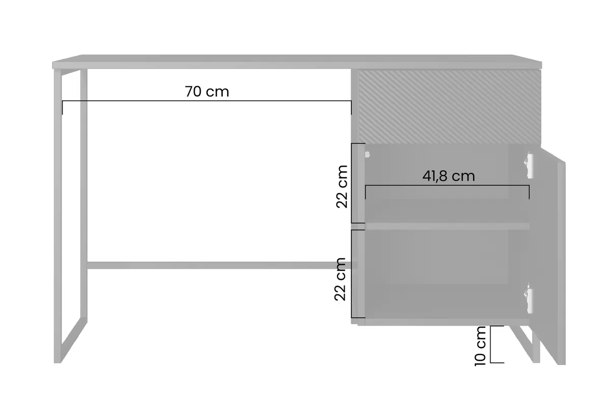 Písací stôl Asha 120 cm - čierny mat / Čierny Rošt Písací stôl Asha 120 cm z szuflada - Čierny mat / Čierny Rošt