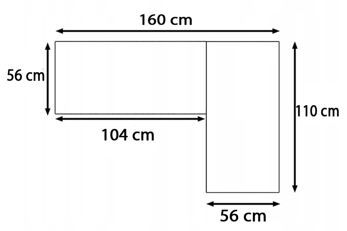 Rohový písací stôl Verin 160 cm na kovových nohách pravá - čierny Písací stôl narozne Verin 160 cm na kovových nohách pravý - Čierny