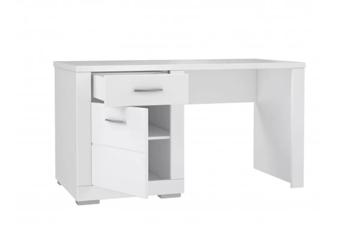 Psací stůl Snow se zásuvkou i szafka 140 cm - Bílý psací stůl Snow z szuflada i szafka 140 cm - Bílý 