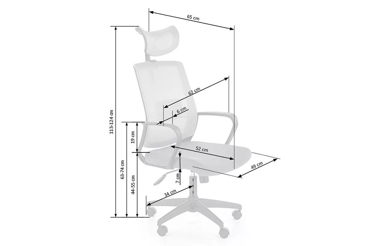 Kancelárska stolička ARSEN - sivá Kancelárske kreslo Arsen z rekulowanym podparciem plecow - popol