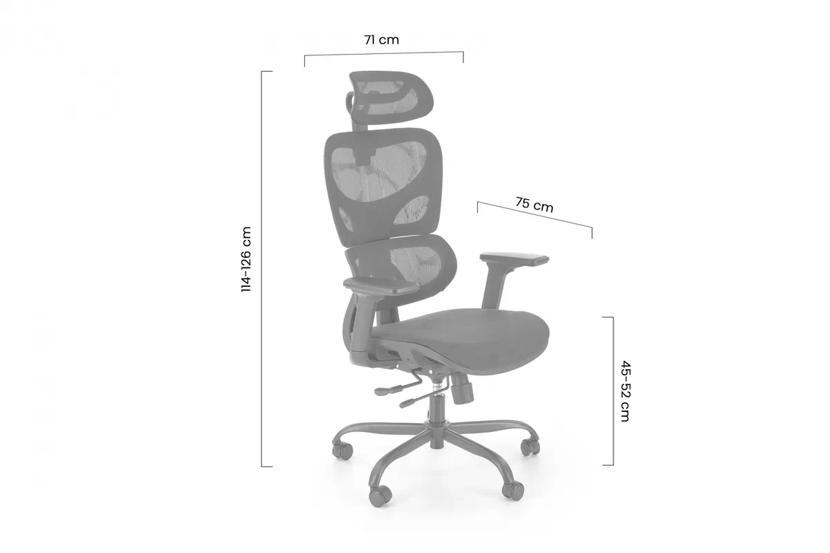 GOTARD Křeslo gabinetowy Černý Křeslo ergonomiczny Gotard - černá