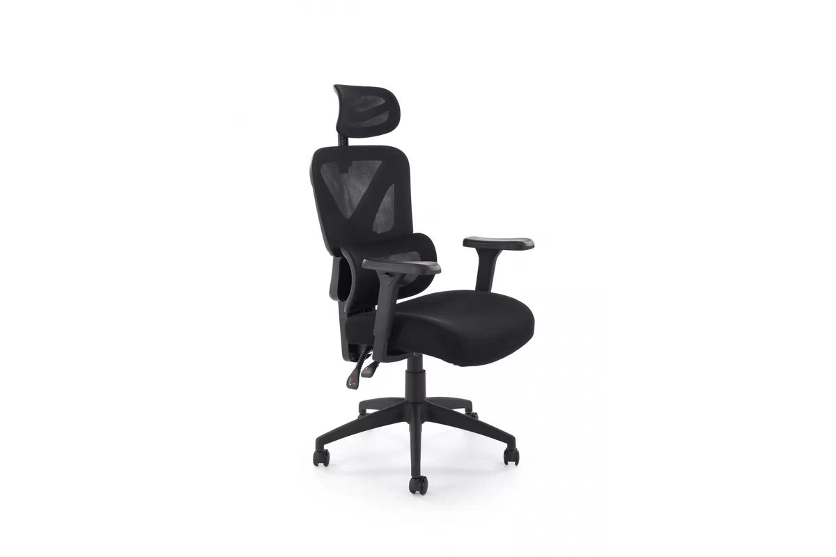 Ergonomické kancelárske kreslo Lorendi otočné - čierna ekokoža Kreslo ergonomiczny Lorendi otočna - Čierny 