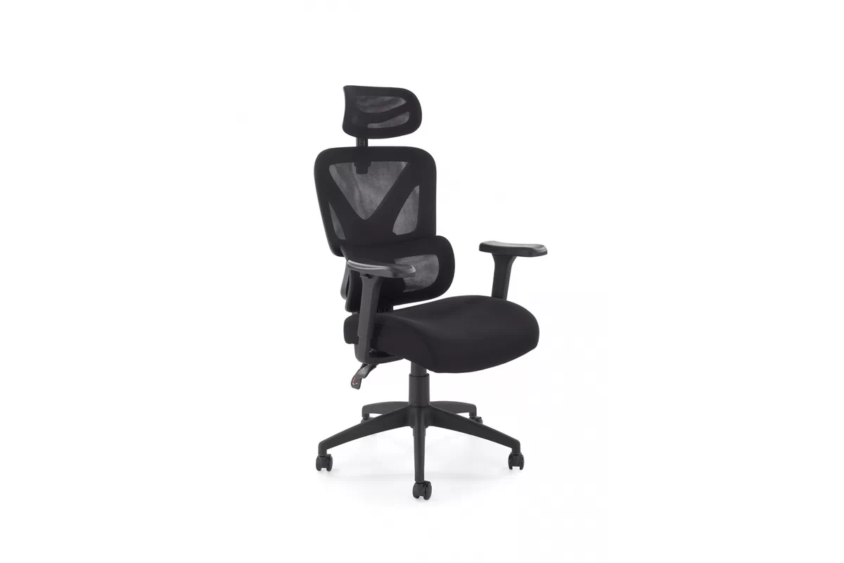 Ergonomické kancelárske kreslo Lorendi otočné - čierna ekokoža Kreslo ergonomiczny Lorendi otočna - Čierny 