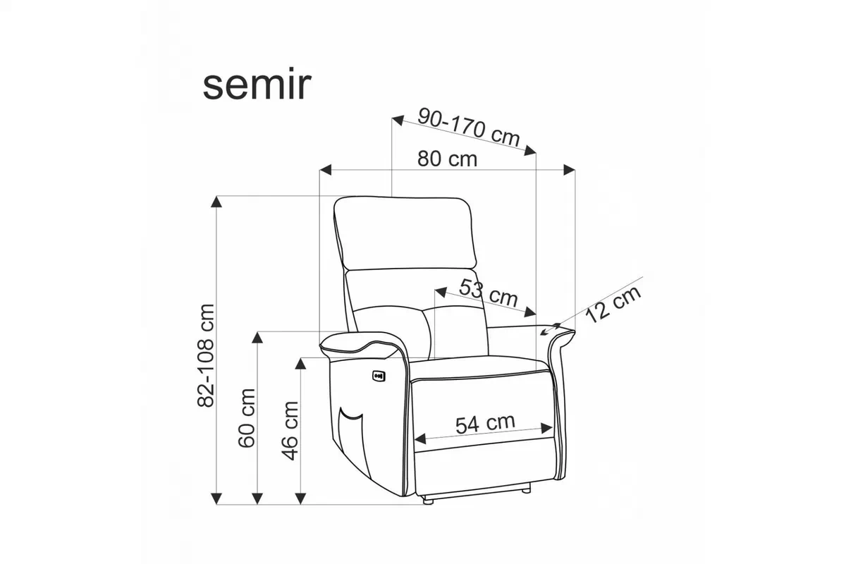 SEMIR Kreslo s funkciou elektrického rozkladania / zásuvka USB, škoricový Kreslo rozkladany Semir - škoricový welwet Bluvel 4215