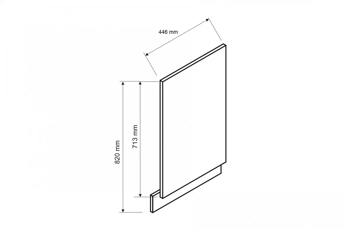 Dvierka na umývačku 45cm s krytým panelom Anika 45 PZ - grafit Predná časť do umývačky 45cm s krytým panelom Anika 45 PZ - grafit