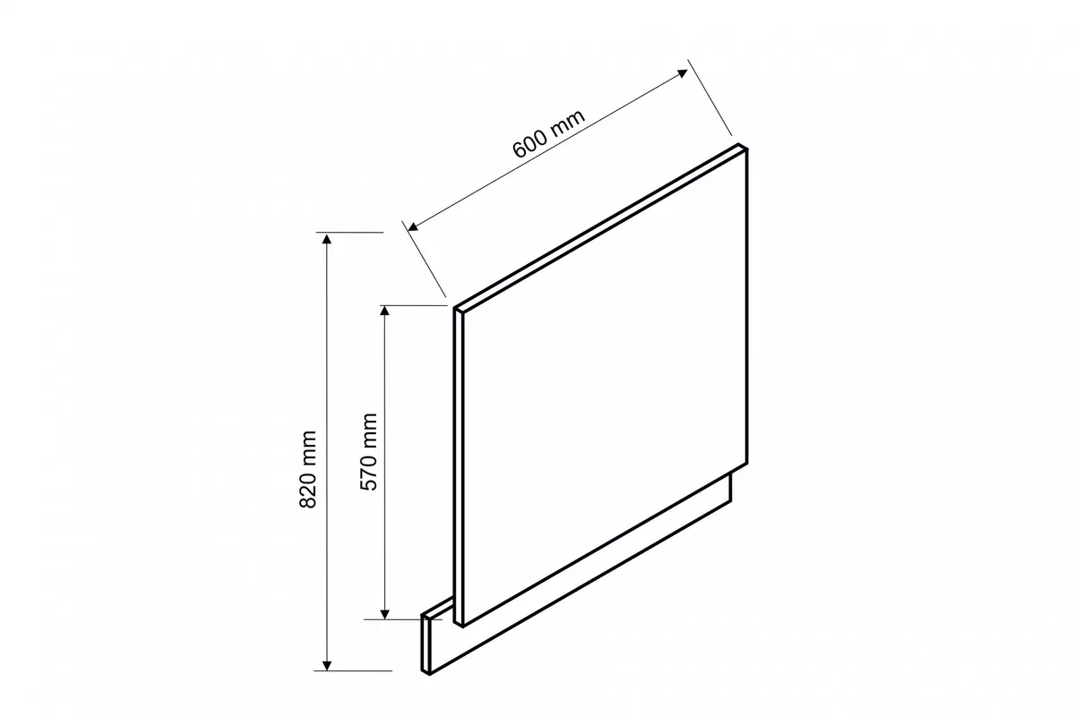 Dvierka na umývačku 60 cm s odkrytým panelom Brit 60PO - béžový mat Predná časť do umývačky 60 cm s odkrytým panelom Brit 60PO - béžový mat