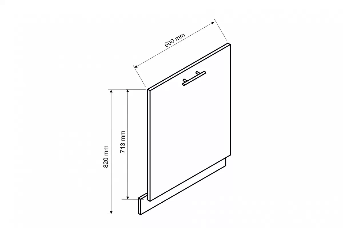 Dvierka na umývačku 60 cm s krytým panelom Brit 60PZ - béžový mat Predná časť do umývačky 60 cm s krytým panelom Brit 60PZ - béžový mat