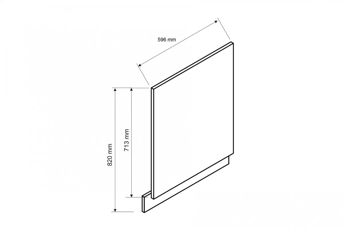 Dvierka na umývačku 60cm s krytým panelom Anika 60 PZ - grafit Predná časť do umývačky 60cm s krytým panelom Anika 60 PZ - grafit