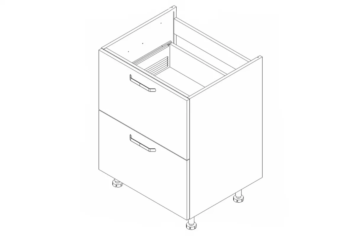 KAMMONO DSS60/2PL - Skříňka spodní pod plyte grzejna - P2 i K2 BLACK KAMMONO DSS60/2PL - skříňka spodní pod plyte grzejna - P2 i K2 BLACK