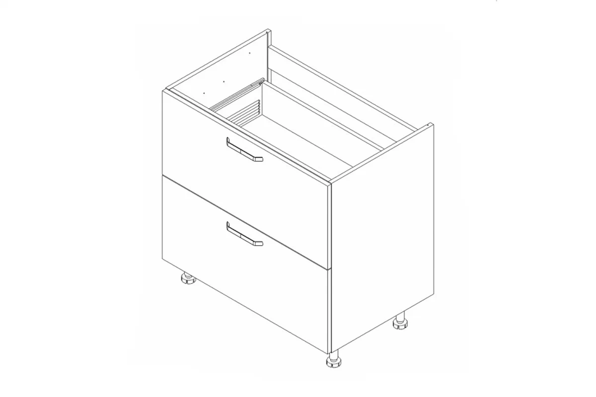 KAMMONO DSS80/2PL - Skříňka spodní pod plyte grzejna - P2 i K2 BLACK KAMMONO DSS80/2PL - Skříňka spodní pod plyte grzejna - P2 i K2 BLACK