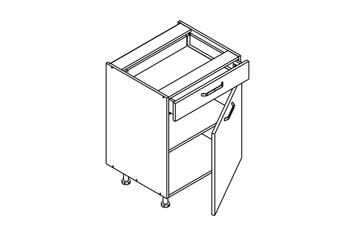 KAMMONO F11 DSS60.1/1 - Skříňka kuchyňská z jedna szuflada KAMMONO F11 DSS60.1/1 - Skříňka kuchyňská z jedna szuflada