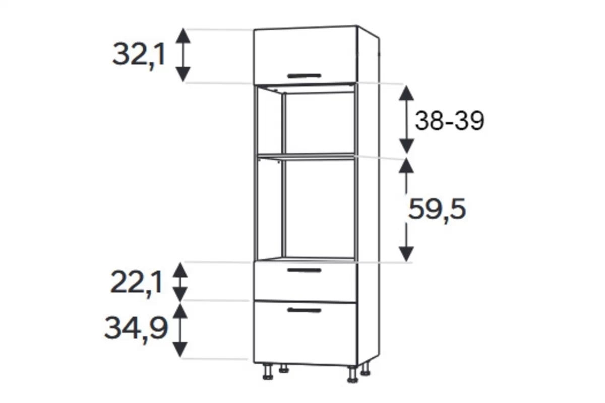 KAMMONO F11 SPM60SS2 - regál kuchenny s zásuvkami do zabudowy piekarnika i mikrofalowki KAMMONO F11 SPM60SS2 - regál kuchenny s zásuvkami do zabudowy piekarnika i mikrofalowki