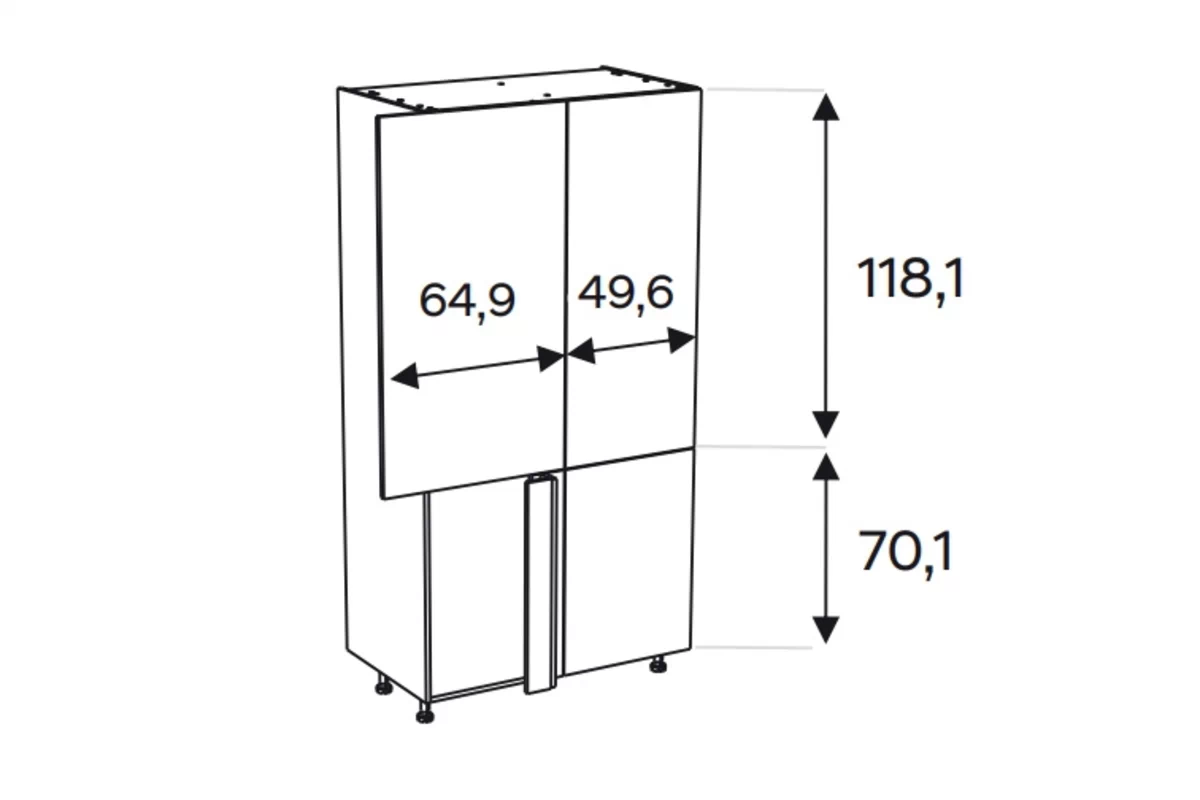 KAMMONO F11 SPRP115x65 - regál kuchenny narozny  KAMMONO F11 SPRP115x65 - regál kuchenny narozny 