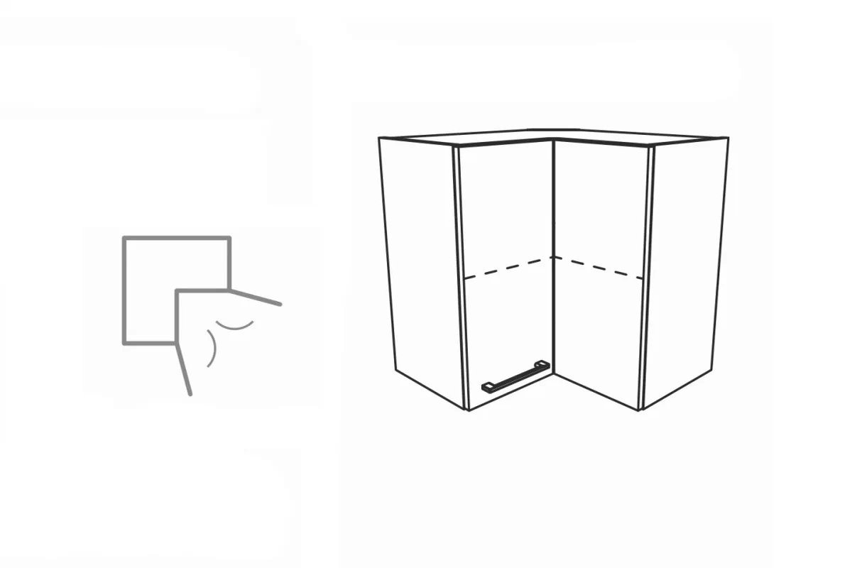 Skrinka Kuchynská závesná Kammono F11 WRP60x60/61 rohová dvojdverová KAMMONO F11 WRP60x60/61 - Skrinka závesná rohová dvojdverová