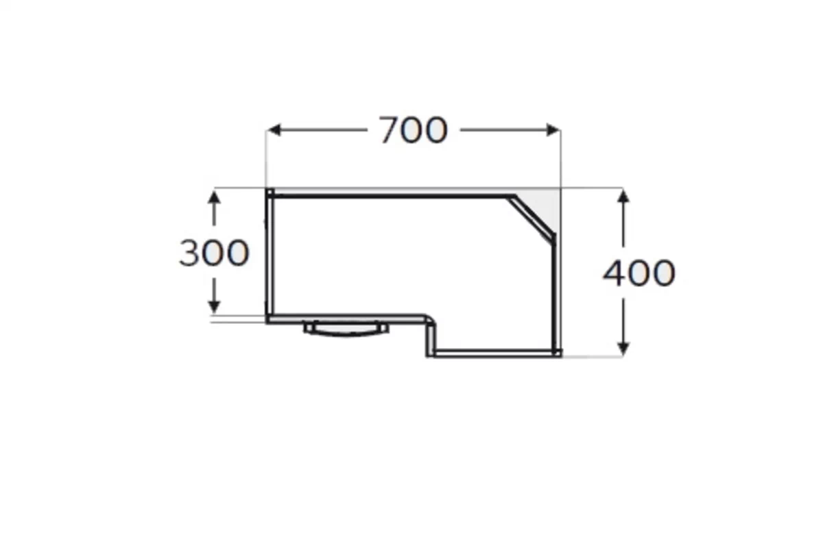 Skříňka kuchyňská závěsná Kammono F11 WRP70x40/61 rohová jednodveřová KAMMONO F11 WRP70x40/61 - Skříňka závěsná rohová jednodveřová