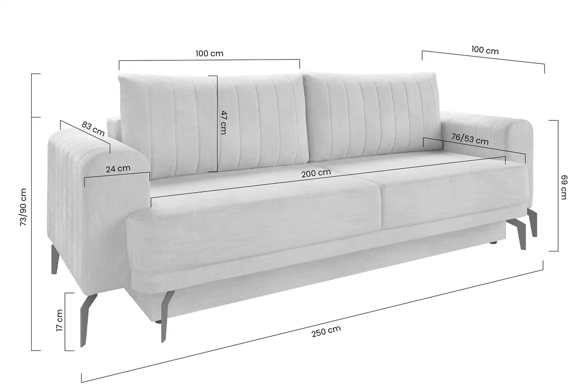 Canapea Luzano extensibilă - gri Zetta 293 Canapea rozkladana Luzano - maro wewet hydrofobowy Zetta 293