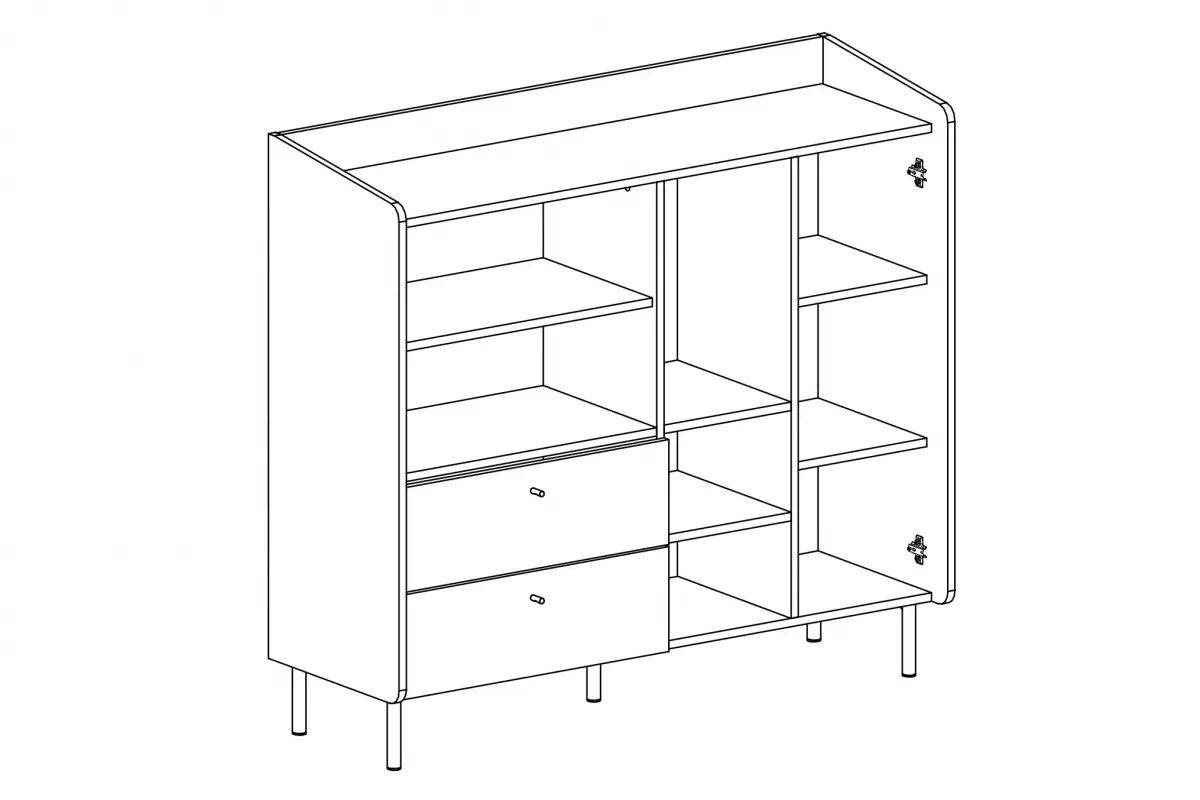 Komoda Alessio 8 so zásuvkami 125 cm - eukalyptus / Dub olejovaný Komoda Alessio 8 so zásuvkami 125 cm - eukaliptus / Dub olejowany