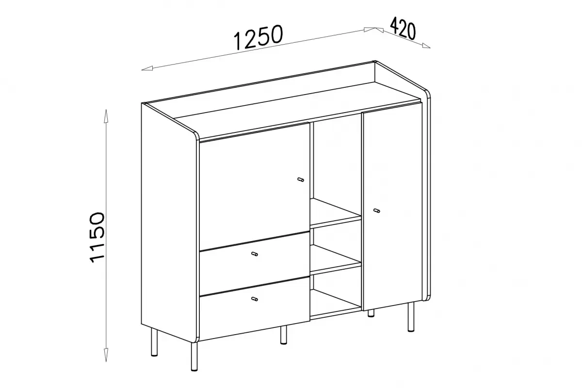 Komoda Alessio 8 so zásuvkami 125 cm - eukalyptus / Dub olejovaný Komoda Alessio 8 so zásuvkami 125 cm - eukaliptus / Dub olejowany