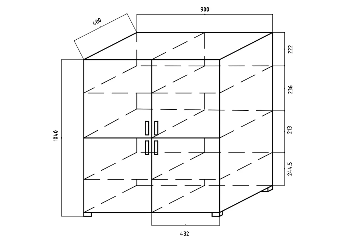 Komoda Oliwia OL4D - 90 cm Komoda čtyřdveřová Oliwia 90 cm