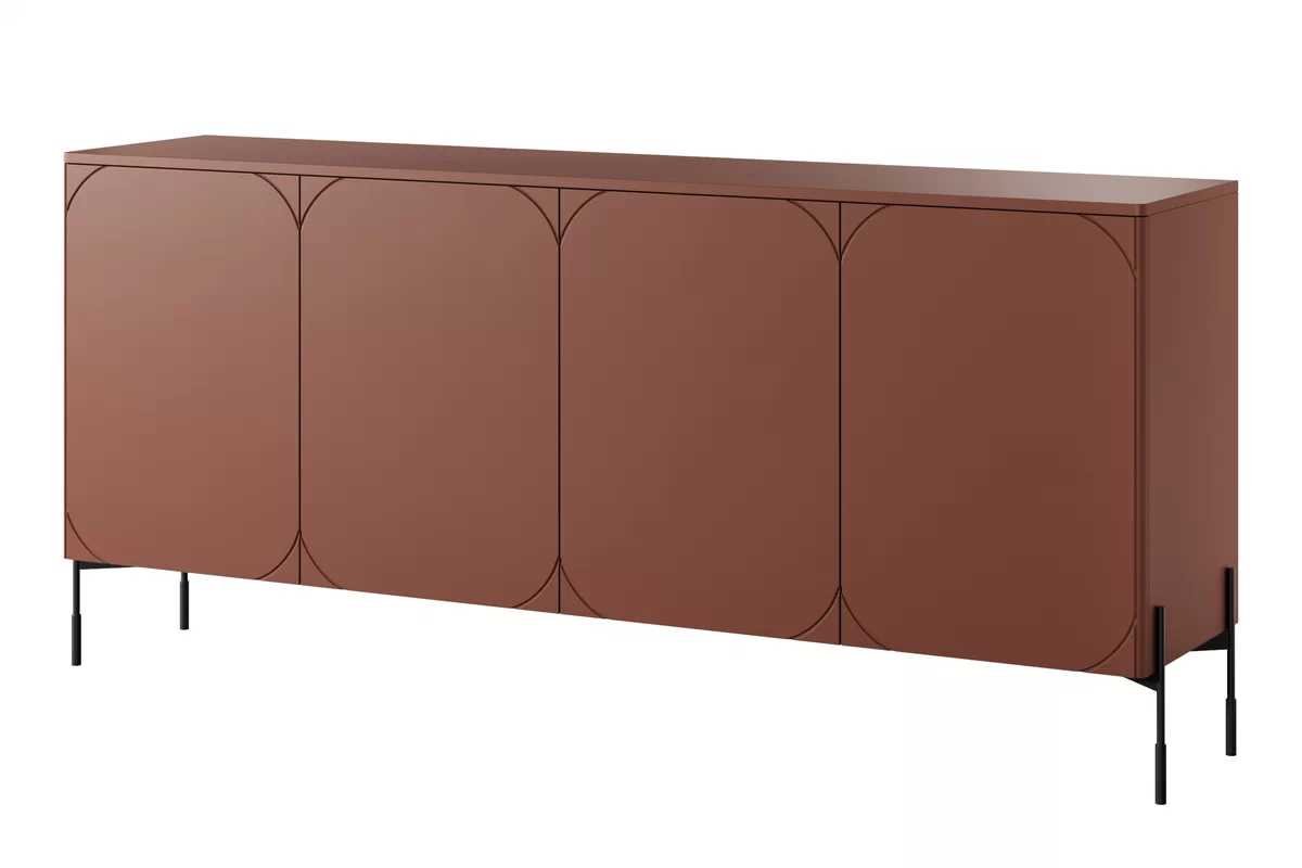 Comodă Sonatia 200 cm - burgundy Comoda cu patru uși Sonatia pe bază de metal 200 cm - burgundy