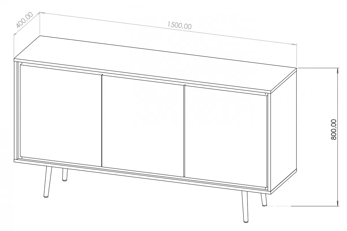 Komoda do obývacej izby Unili 150 cm - kašmír / zlaté Komoda do obývacej izby Unili 150 cm - kašmír / zlaté