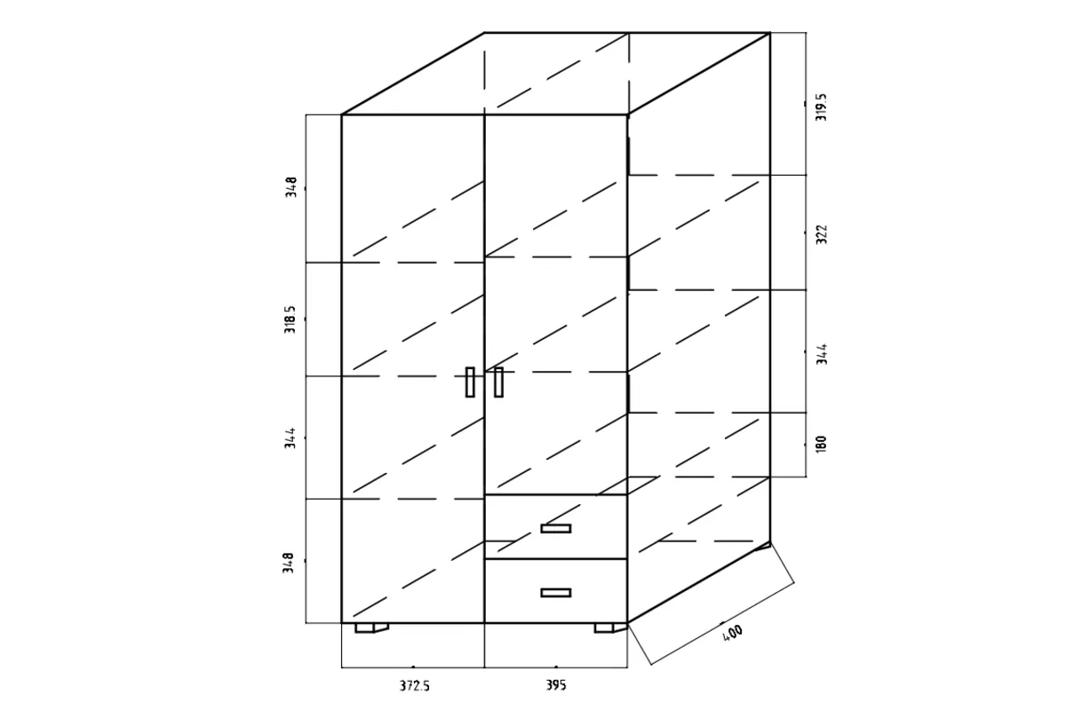 Komoda Oliwia OLK6 - 80 cm Komoda dvoudveřová Oliwia z 2 zásuvkami 80 cm