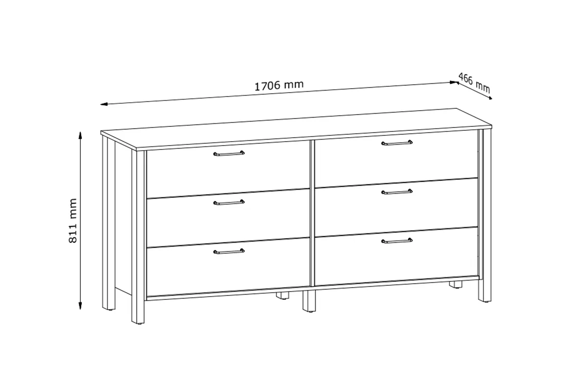 Ertigo komód 171 cm fiókokkal - wotan tölgy / bézs Komod Ertigo fiokokkal 171 cm - dab wotan/bézs