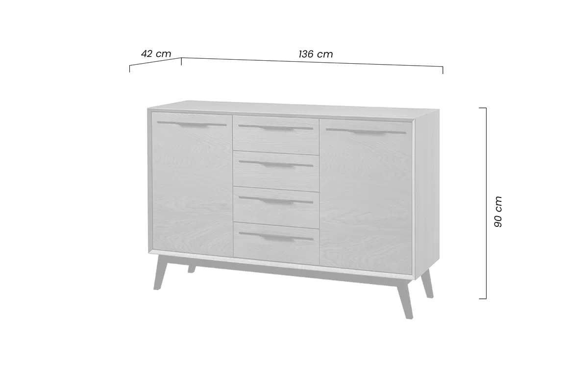 Komoda Lazure 136 cm se zásuvkami - rustikální dub Komoda Lazure se zásuvkami 136 cm - dub rustical