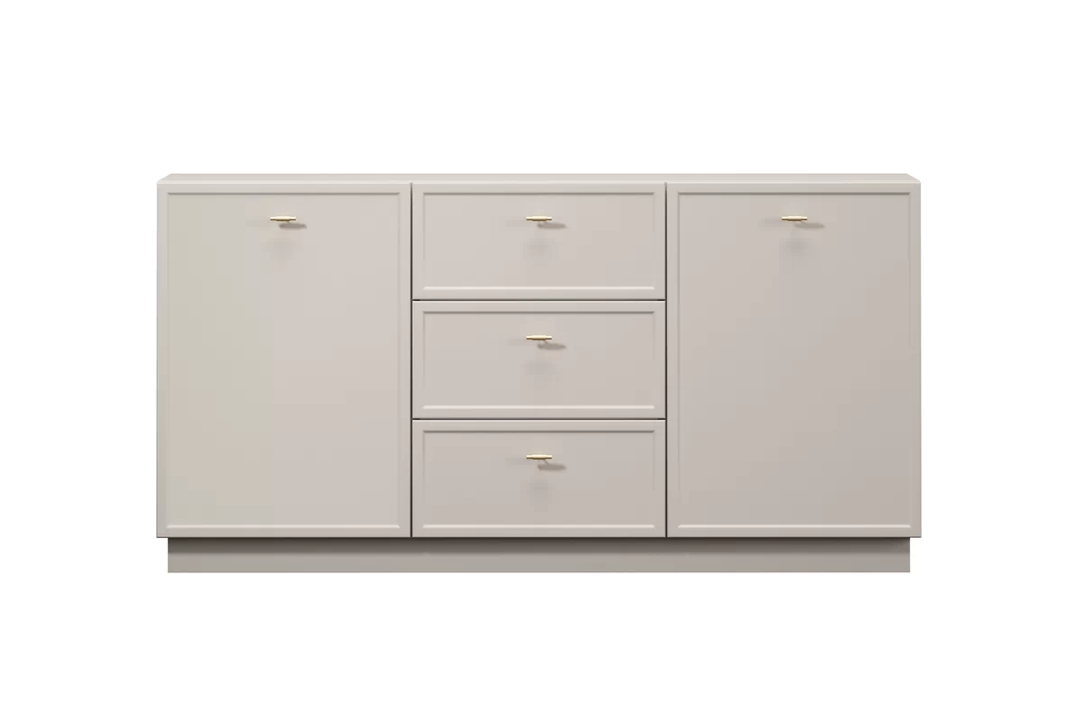 Komoda Lorini 150 cm so zásuvkami - kašmír / zlaté úchytky T-bar Komoda Lorini 150 cm so zásuvkami - kašmír / zlote úchyty T-bar