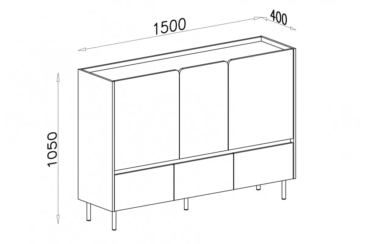 Comoda Luca 7 cu sertare 150 cm - eucalipt / stejar baltic dune Comoda Luca 7 cu sertare 150 cm - eukaliptus / stejar baltic dune