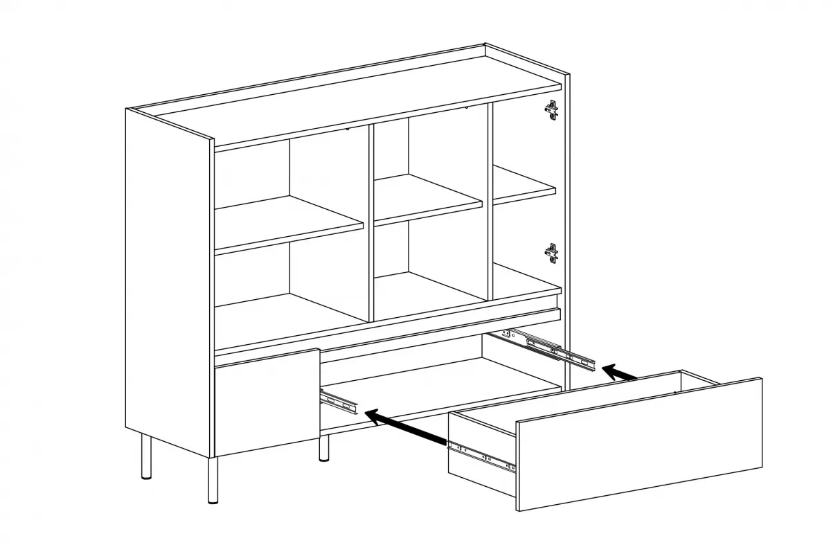 Komoda Luca 8 se zásuvkami 120 cm - bez pískový / dub olejovaný Komoda Luca 8 se zásuvkami 120 cm - bez Pískový / dub olejowany