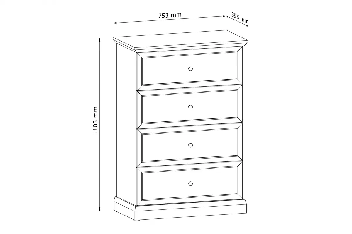 Komoda Lucca se zásuvkami - 75 cm - bílá Komoda Lucca se zásuvkami 75 cm - bílá