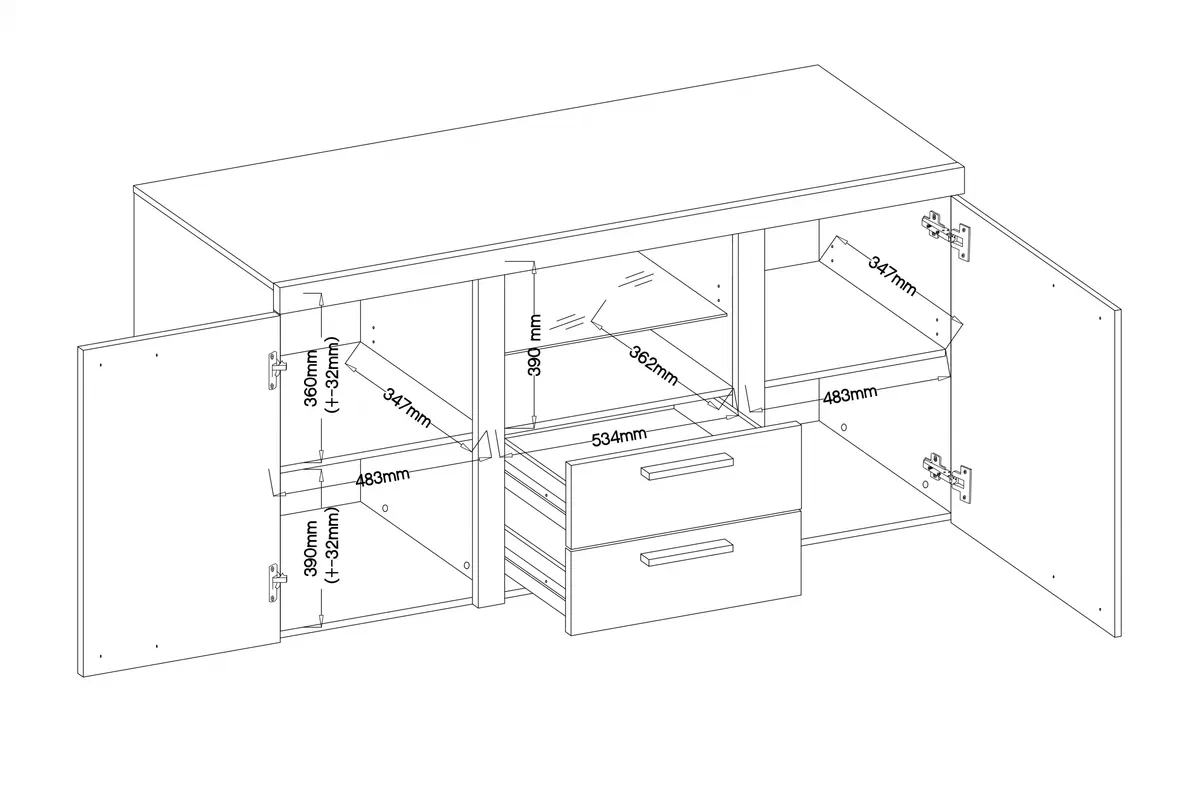 Komoda Luiza 2F 2S - biely mat Komoda Luiza 2F2S so zásuvkami 157 cm - biely mat