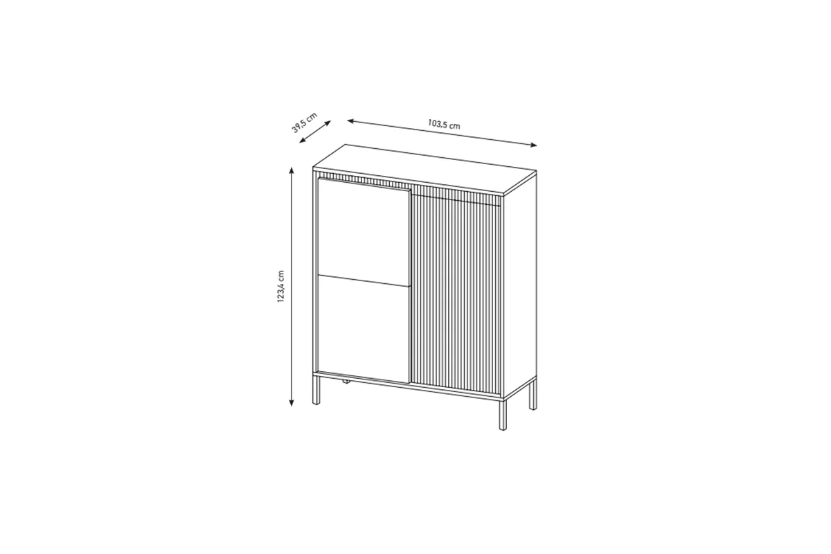 Komoda Sanos vysoká 103 cm - Béžová Komoda Sanos vysoká 103 cm - Béžová