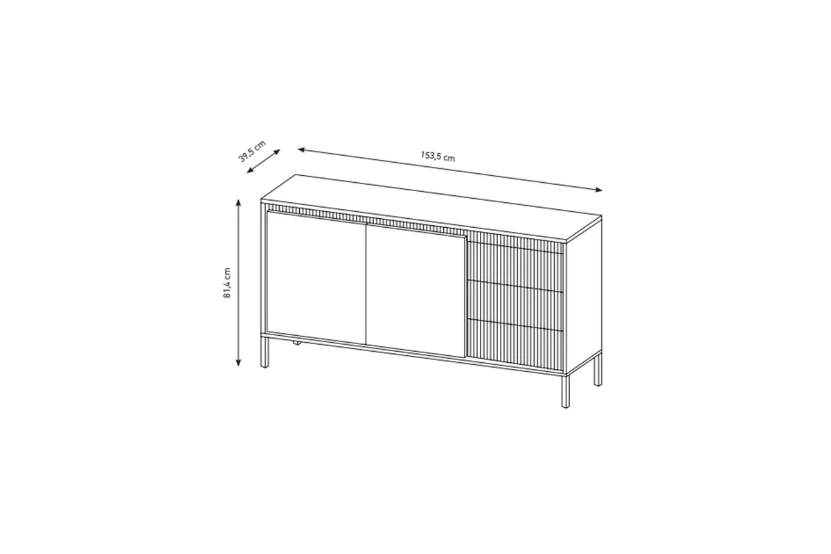 Komoda Sanos se zásuvkami 153 cm - Béžová Komoda Sanos se zásuvkami 153 cm - béžová