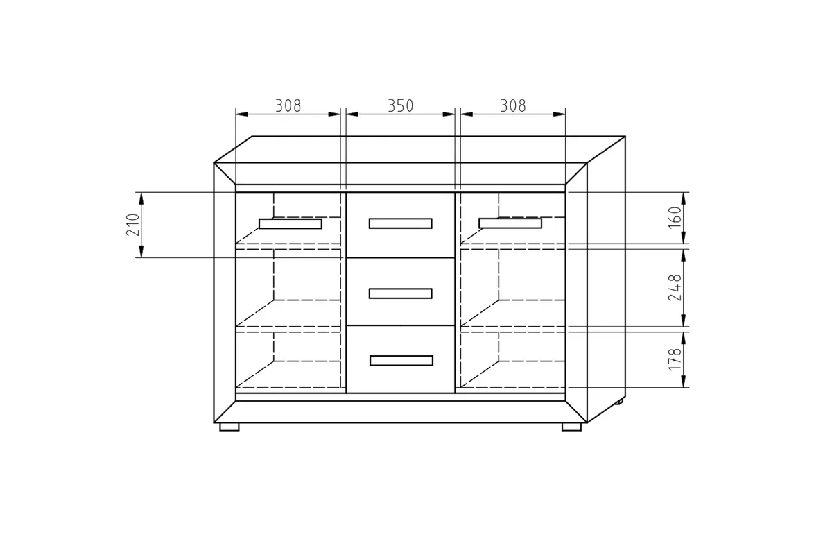 Komoda Santori K5 - 120 cm Komoda Santori se zásuvkami 120 cm