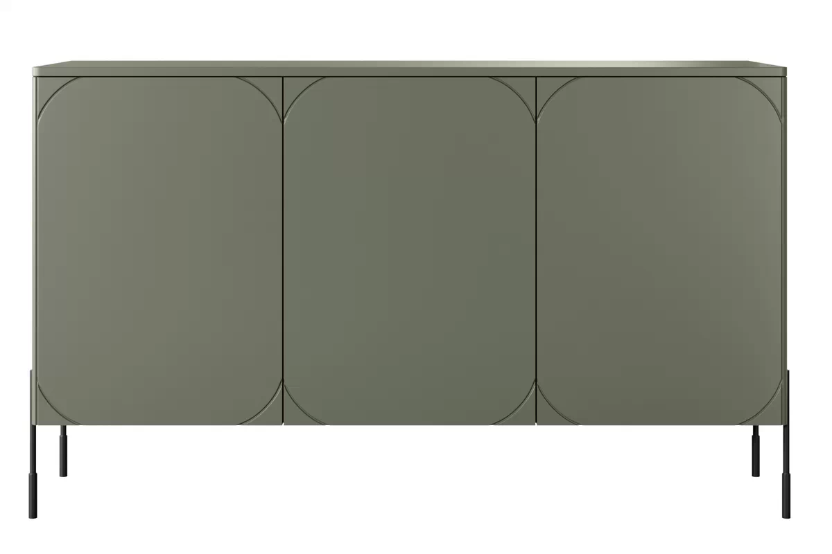 Comodă Sonatia 150 cm - Olive Comoda cu trei uși Sonatia pe bază de metal 150 cm - olive