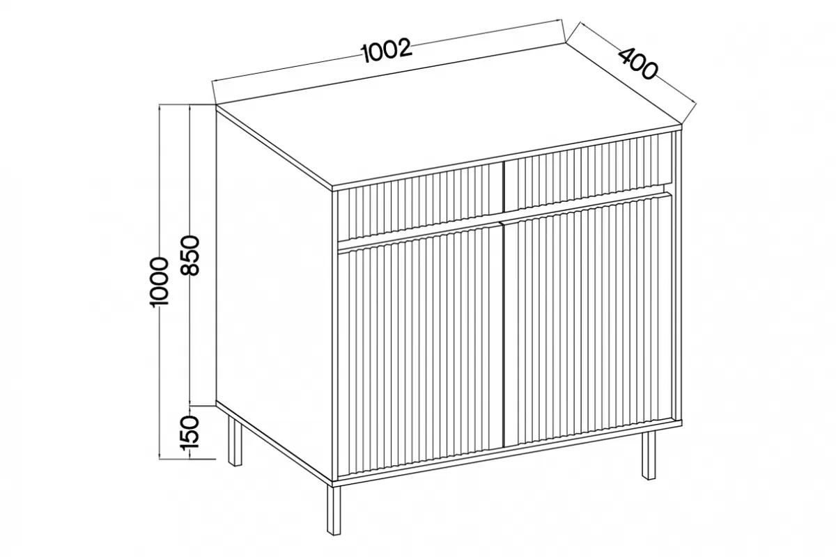 Komoda se zásuvkami Kasalia 2F2S - 100 cm - dub evoke Komoda se zásuvkami Kasalia 2F2S - 100 cm - dub evoke