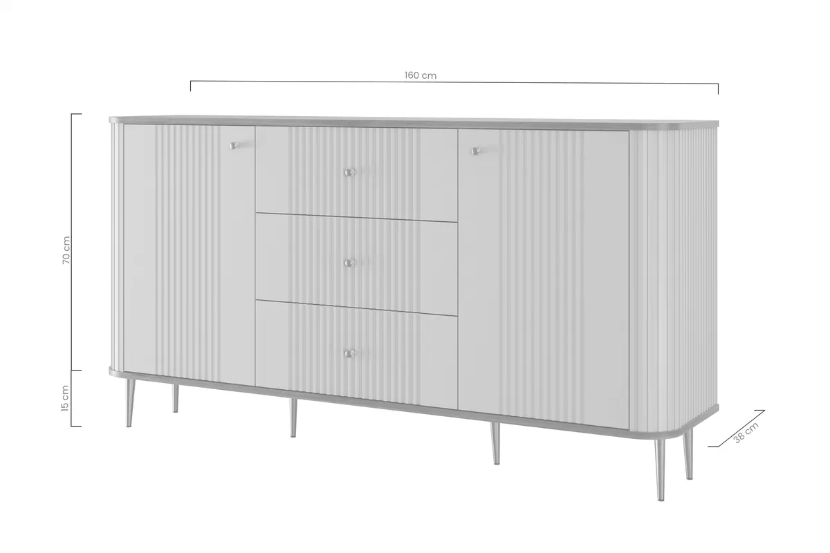 Comoda cu sertare Versper 160 cm - cașmir / negru Picioare Comoda cu sertare Versper 160 cm - cașmir / negru Picioare