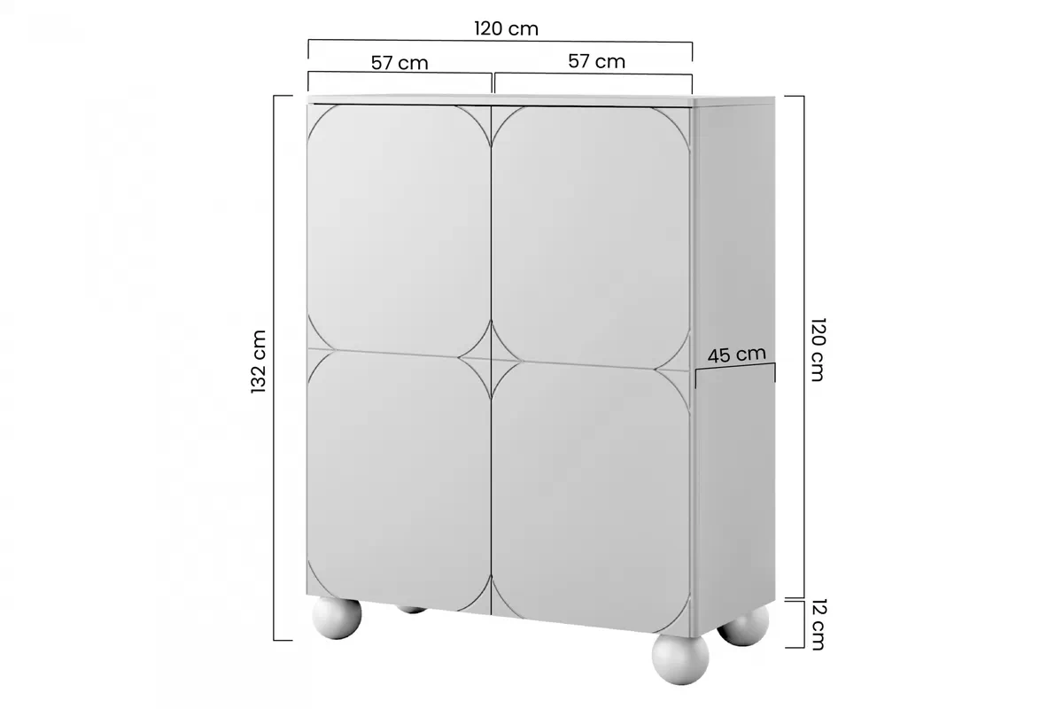 Komoda Sonatia II s 2 ukrytými zásuvkami 120 cm - olivová Komoda