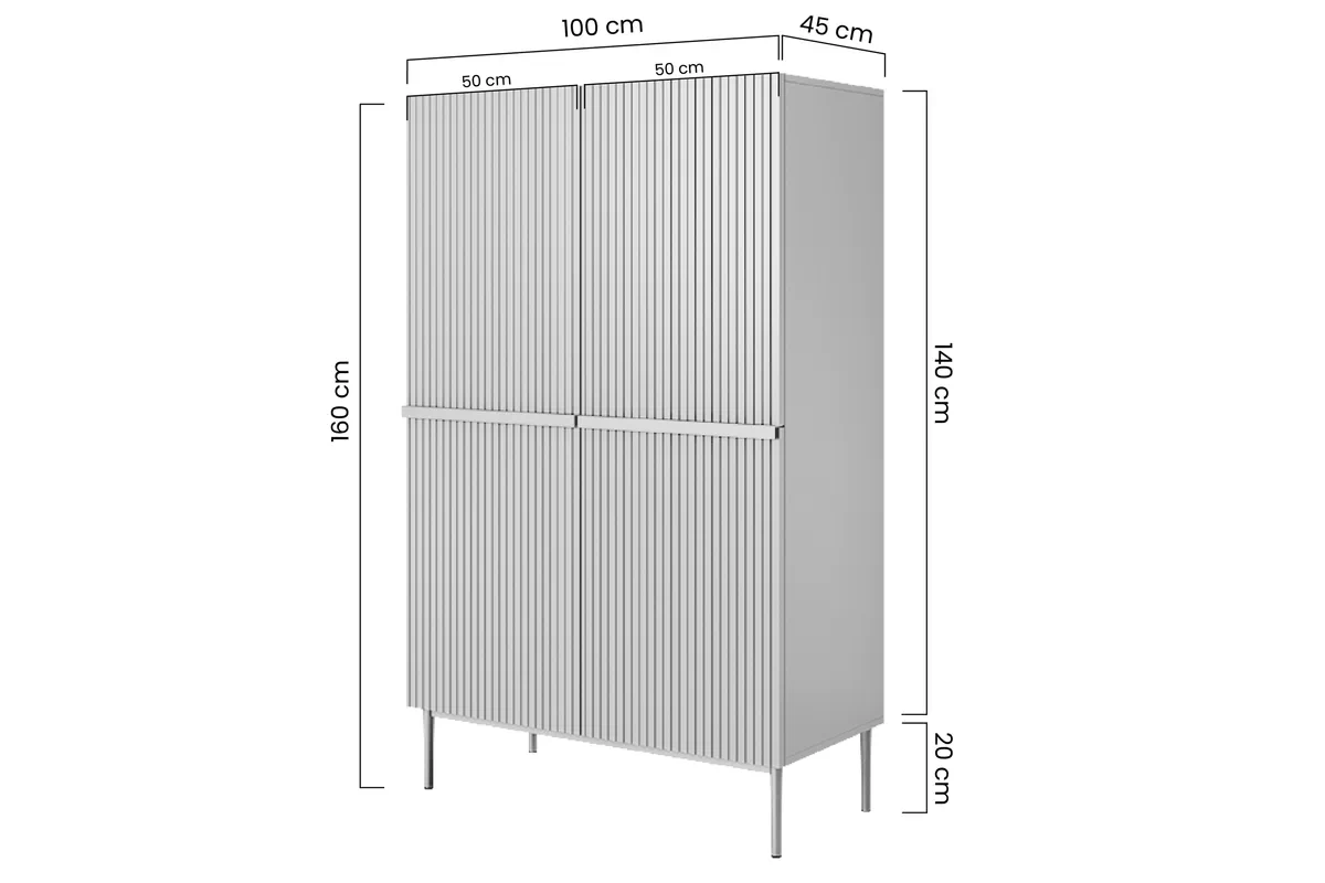 Kredenc Nicole 100 cm - černý mat / černé nožky Kredenc Nicole 100 cm z metalowymi uchwytami i nogami - černá mat / černá nozki