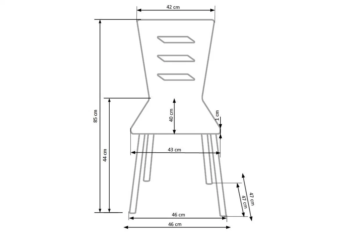 Scaun K155 cu picioare metalice - alb scaune K155 z metalowymi nogami - bialy