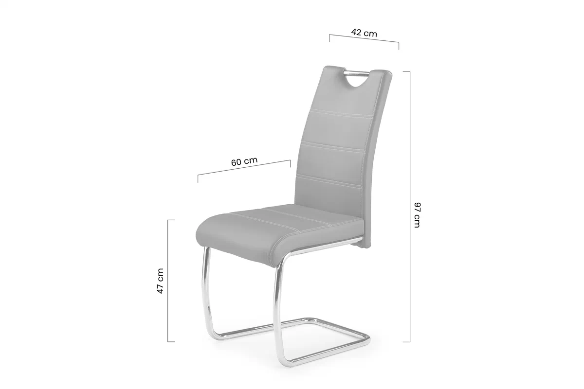 Židle K211 - Černý židle čalouněná K211 - černá Eko-kůže / Nohy Chromovaný