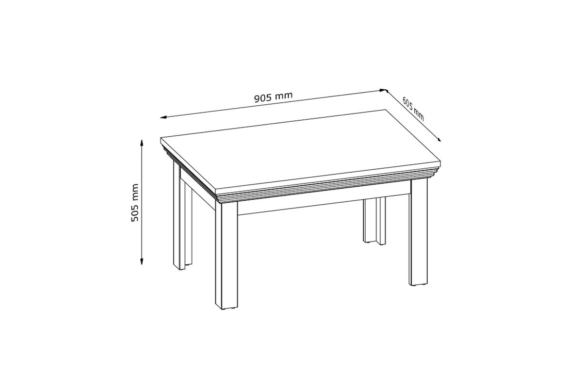 Konferenční stolek Royal LN 90x60 cm - borovice nordická / divoký dub Konferenční stolek do obývacího pokoje Royal 90x60 cm - borovice nordycka/divoký dub