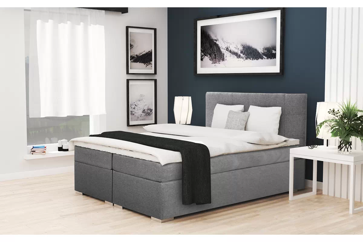 Boxspring posteľ Alvares 180x200 - látka šedá Sawana 21 Boxspring posteľ Alvares 180x200 - látka Sawana 21 - Výpredaj