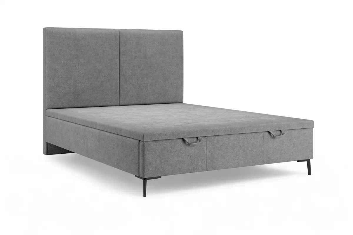 Boxspring posteľ Lektis 140x200 S vnútorným úložným priestorom- šedá látka ľahkočistiaca Maya 18 / nožičky kovové čierny Boxspring posteľ Lektis 140x200 S vnútorným úložným priestorom- šedá látka ľahkočistiaca Maya 18 / nožičky kovové čierny