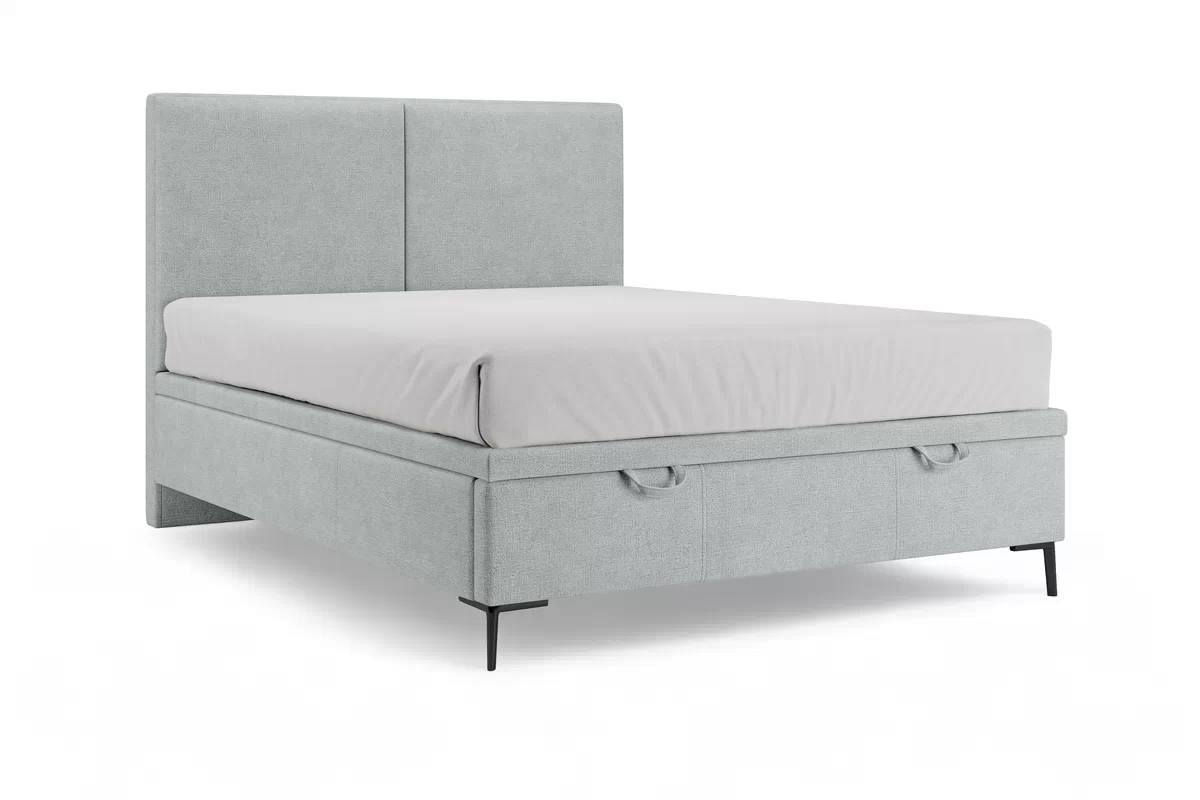 Boxspring posteľ Lektis 160x200 S vnútorným úložným priestorom- popielata látka ľahkočistiaca Maya 20 / nožičky kovové čierny  Boxspring posteľ Lektis 160x200 S vnútorným úložným priestorom- popielata látka ľahkočistiaca Maya 20 / nožičky kovové čierny 