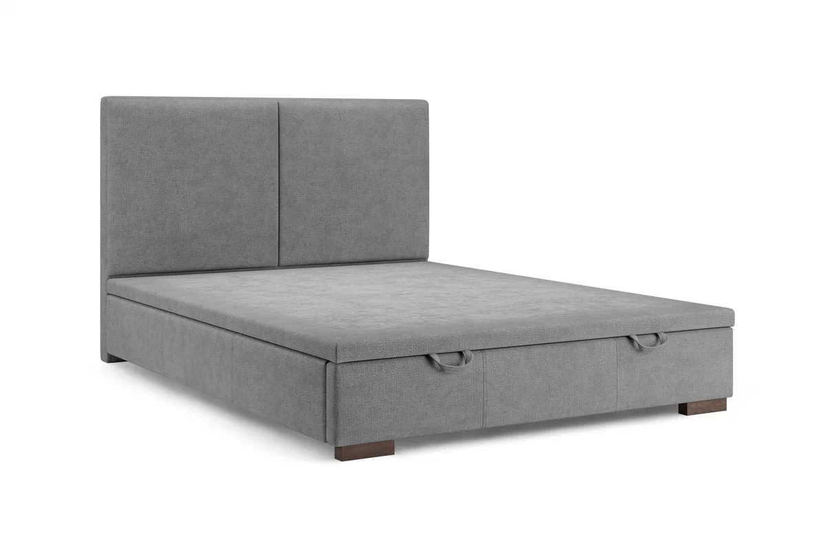 Boxspring posteľ Lektis 160x200 S vnútorným úložným priestorom- šedá látka ľahkočistiaca Maya 18 / nožičky drevená Venge Boxspring posteľ Lektis 160x200 S vnútorným úložným priestorom- šedá látka ľahkočistiaca Maya 18 / nožičky drevená Venge